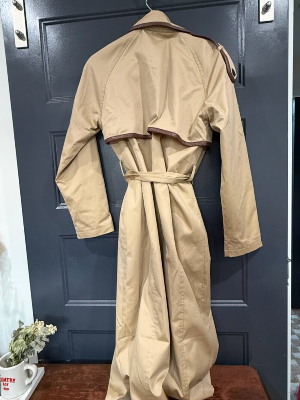 Avec Les Filles Beige Double-Breasted Trench Coat - Like New - Picture 5 of 7